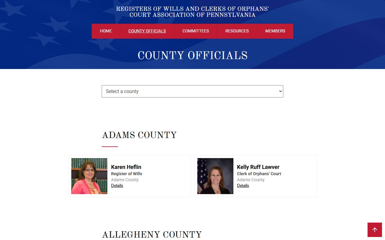 Adams County Register of Wills office for marriage records