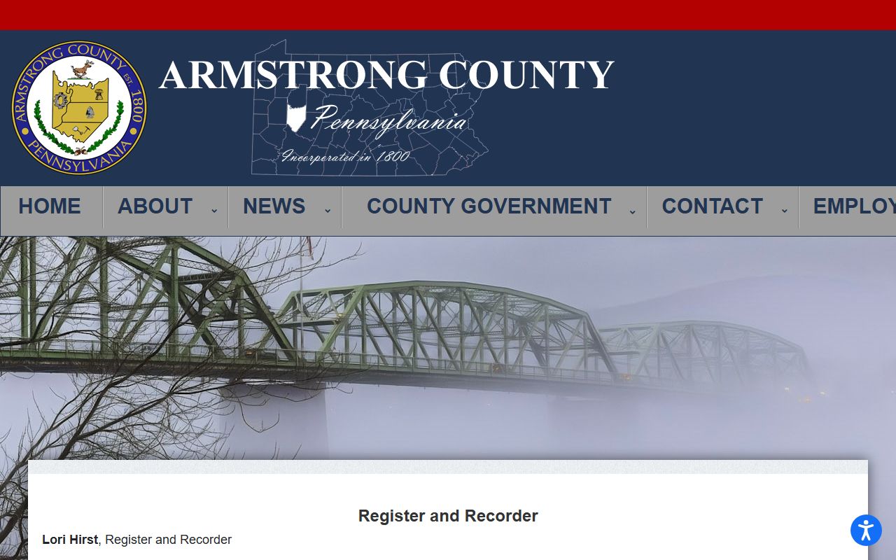 Armstrong County Register and Recorder office for marriage records