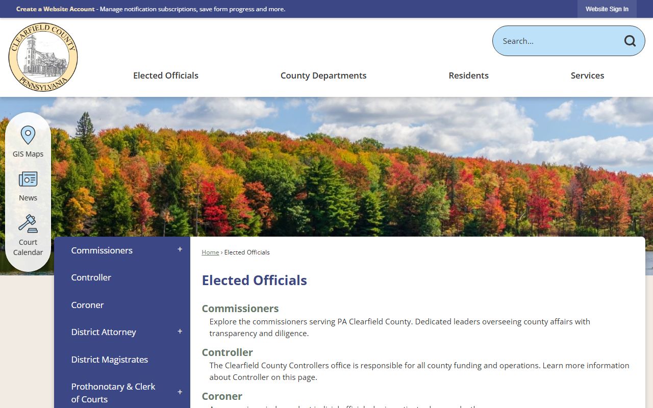 Clearfield County marriage records elected officials page