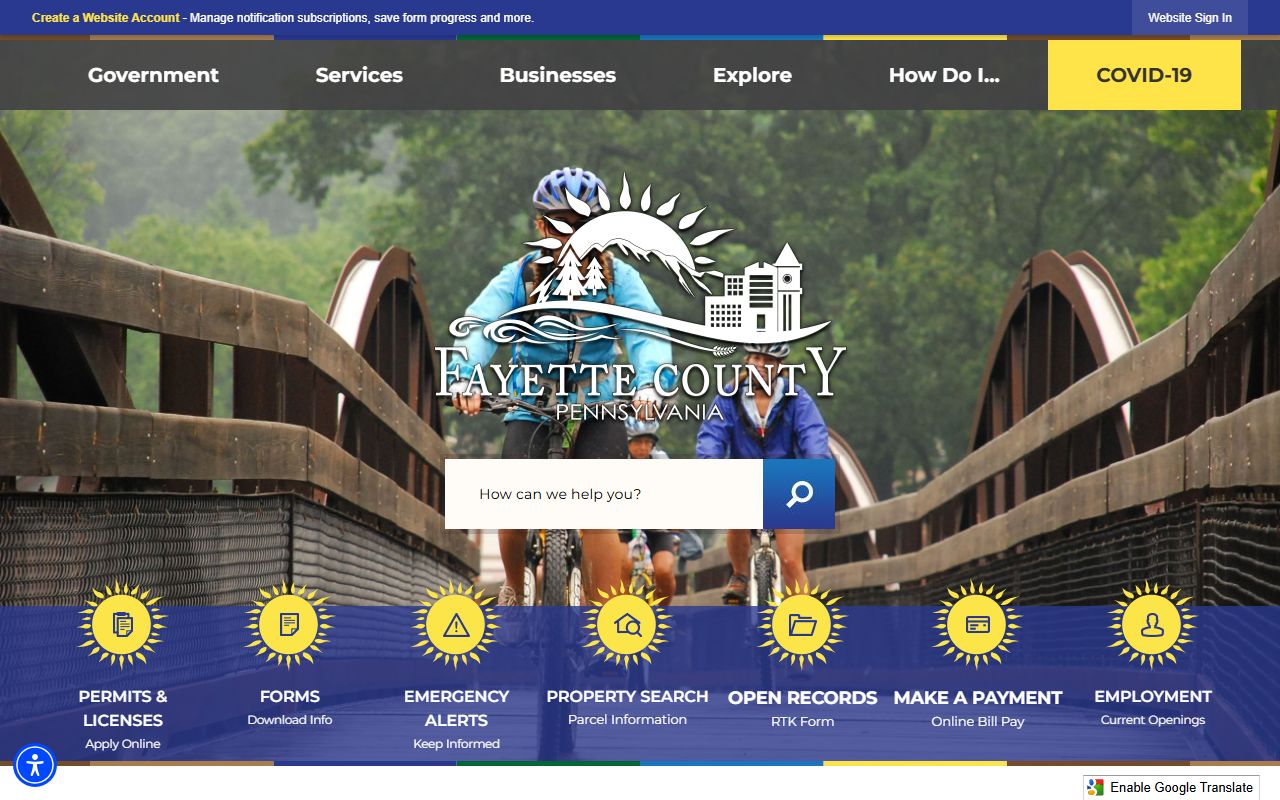 Fayette County official website for marriage records information