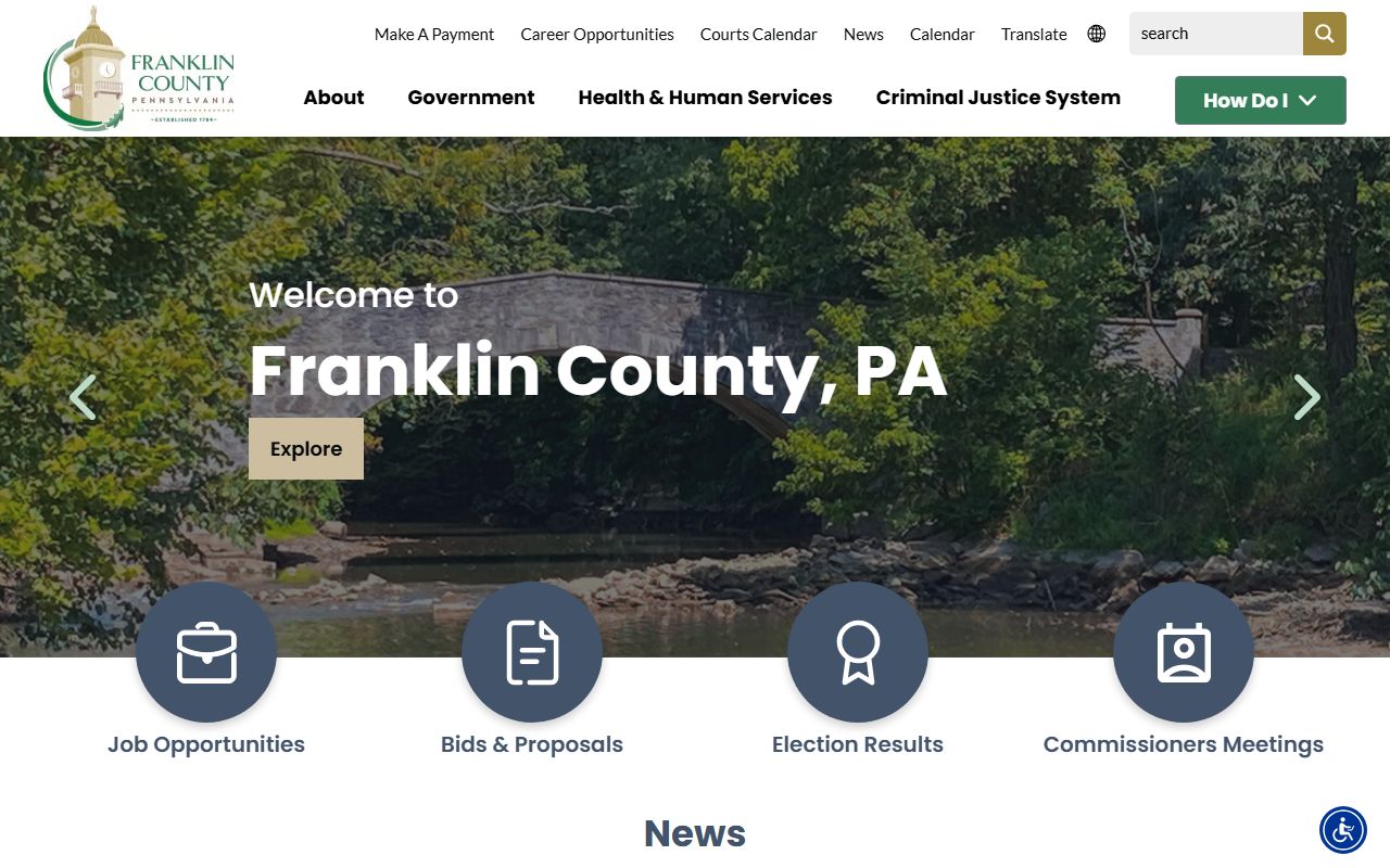 Franklin County official website for marriage records information