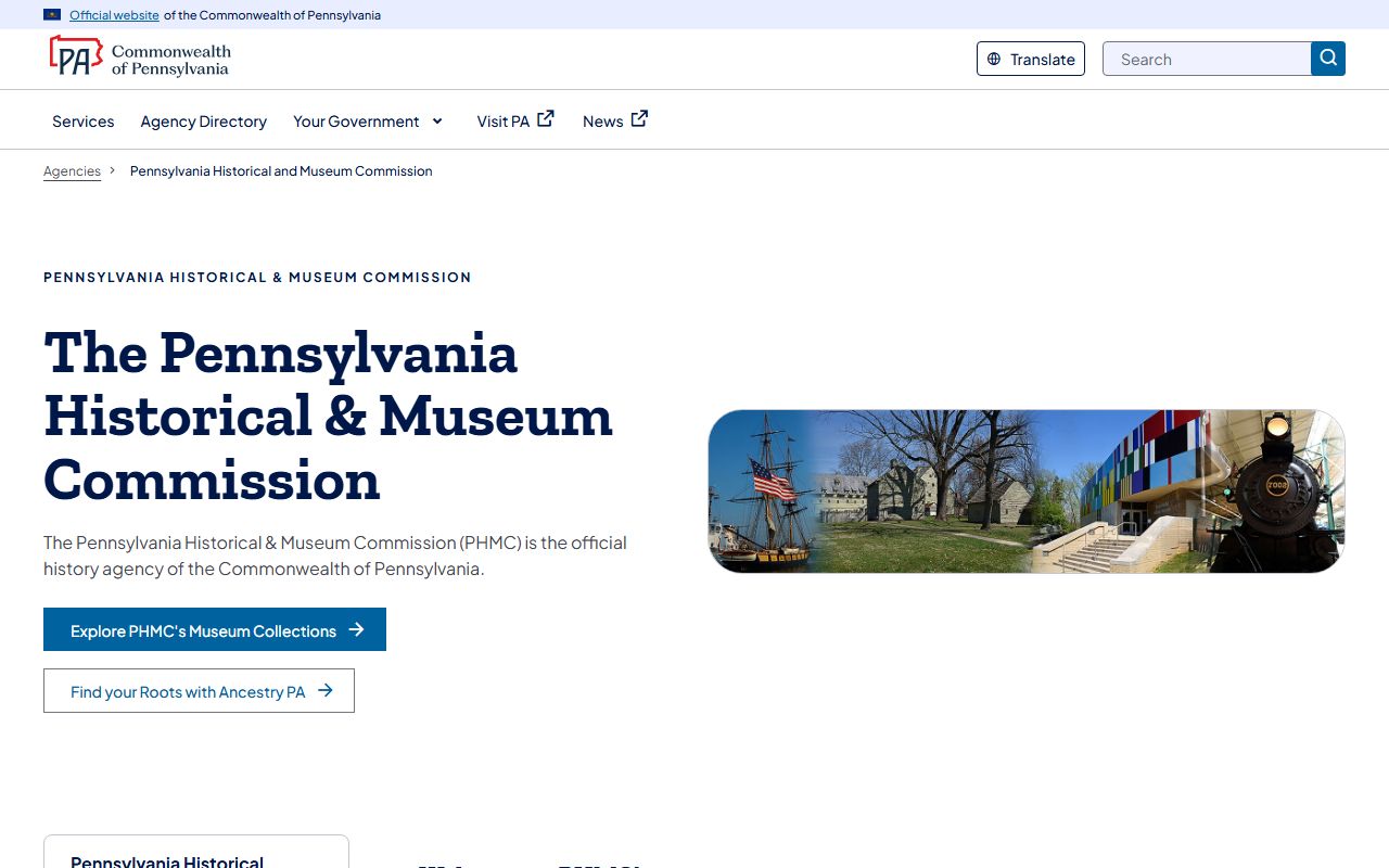 Pennsylvania State Archives vital statistics records page for marriage records